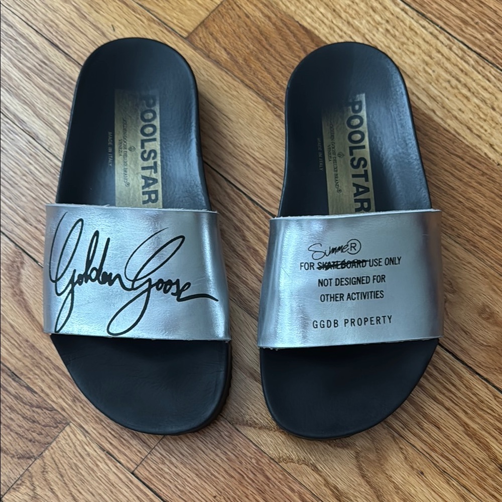 Golden Goose Silver Pool Slides